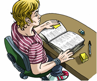 Persona haciendo un test/examen